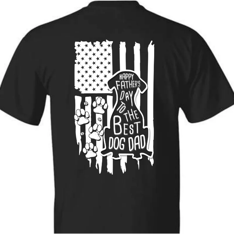 Best Dog Dad Flag Back Dog Shirt
