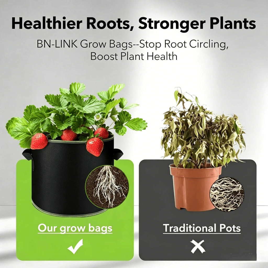 🔥LAST DAY 49%OFF🌱 5-Pack 5 Gallon Grow Bags – Heavy Duty Aeration Fabric Pots with Handles for Vegetables, Flowers & Fruits 🪴