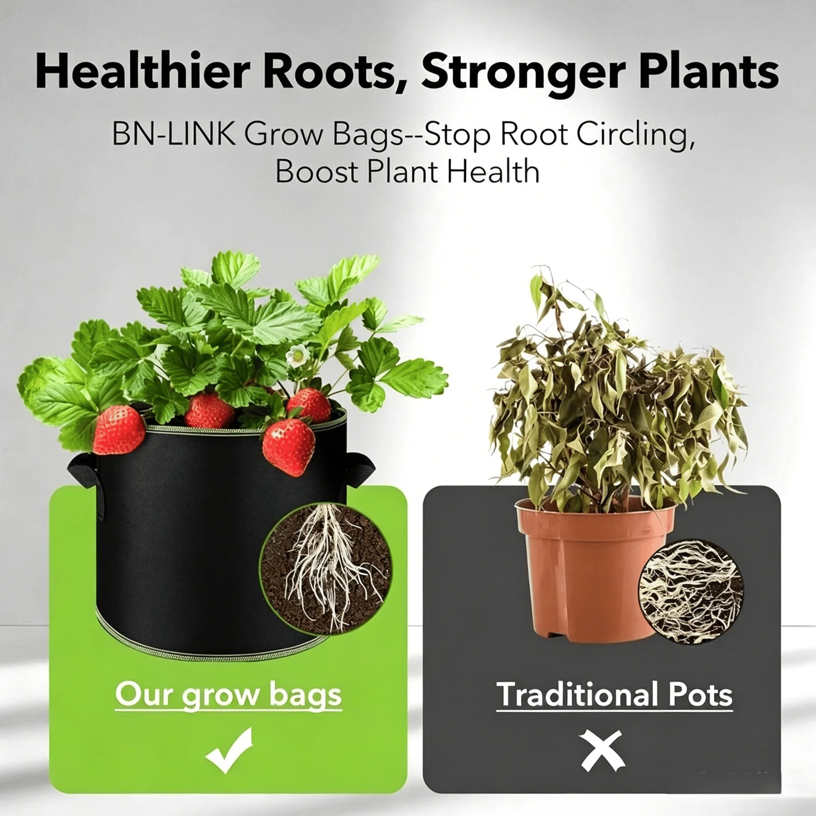 🔥LAST DAY 49%OFF🌱 5-Pack 5 Gallon Grow Bags – Heavy Duty Aeration Fabric Pots with Handles for Vegetables, Flowers & Fruits 🪴