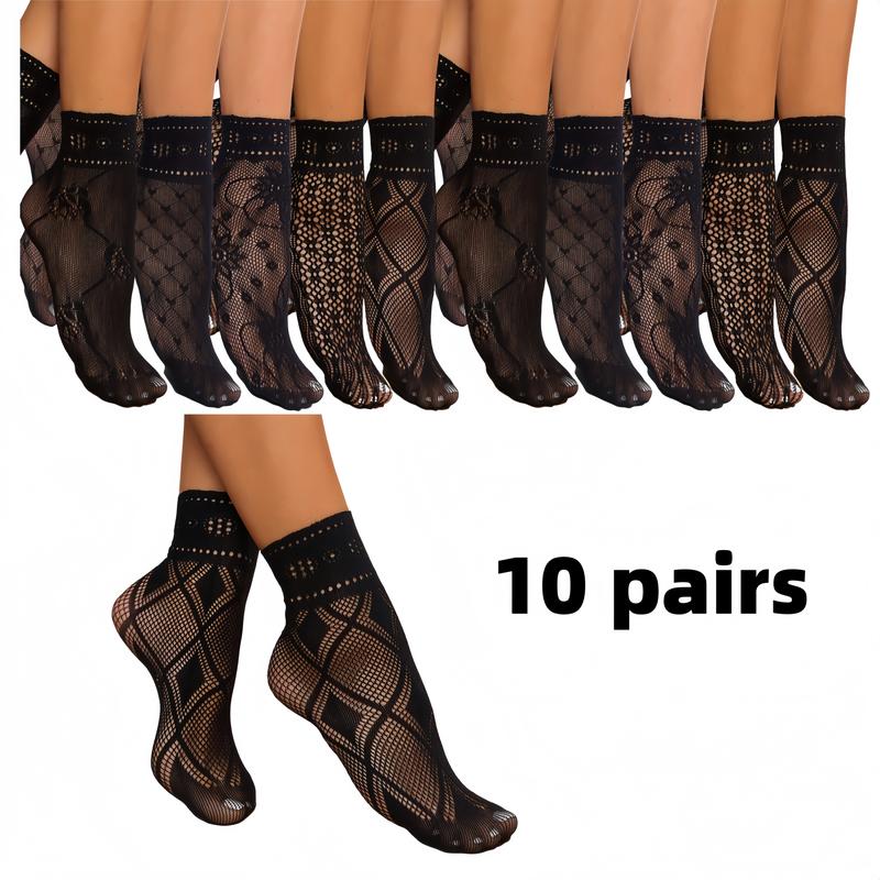 Women's 10 Pack Patterned Lace Anklet Socks