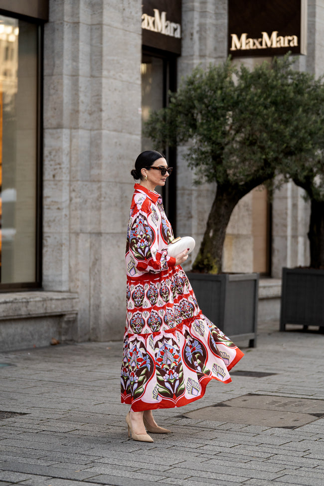 Dress Melania Print Red