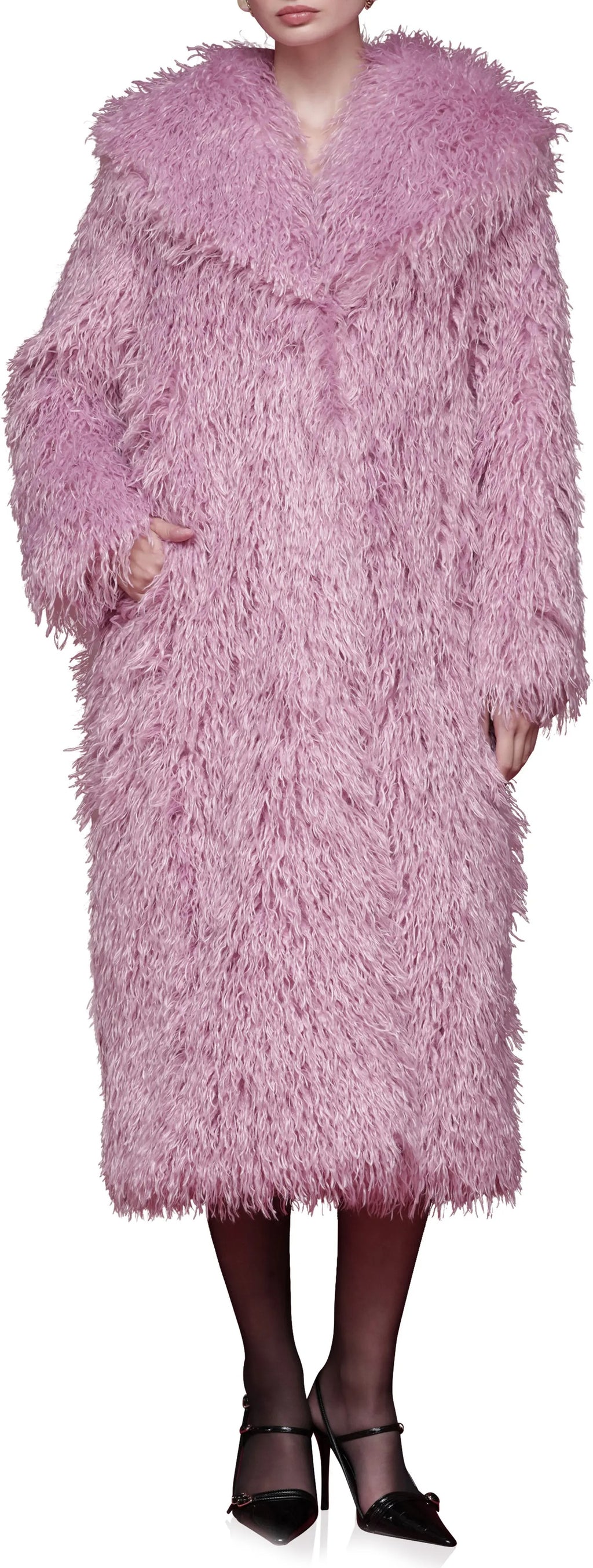 Longline Faux Fur Coat