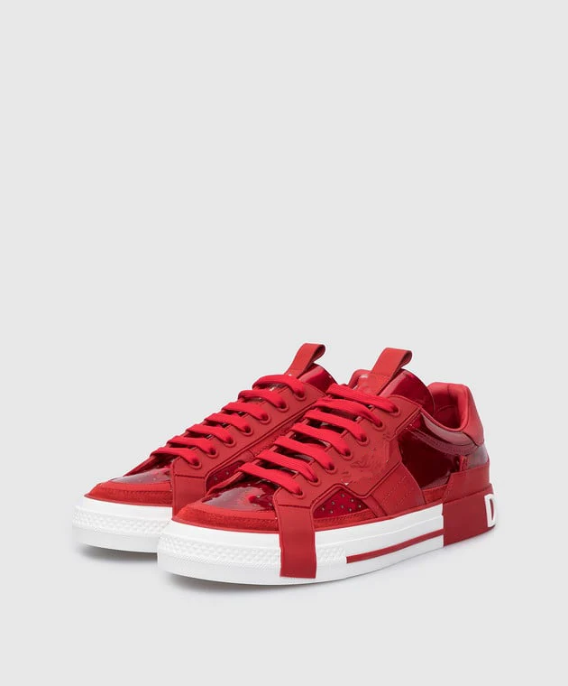 leather low trainers