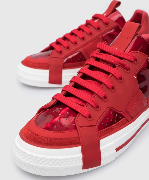 leather low trainers