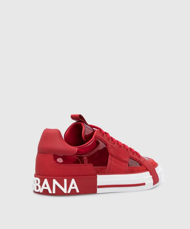 leather low trainers