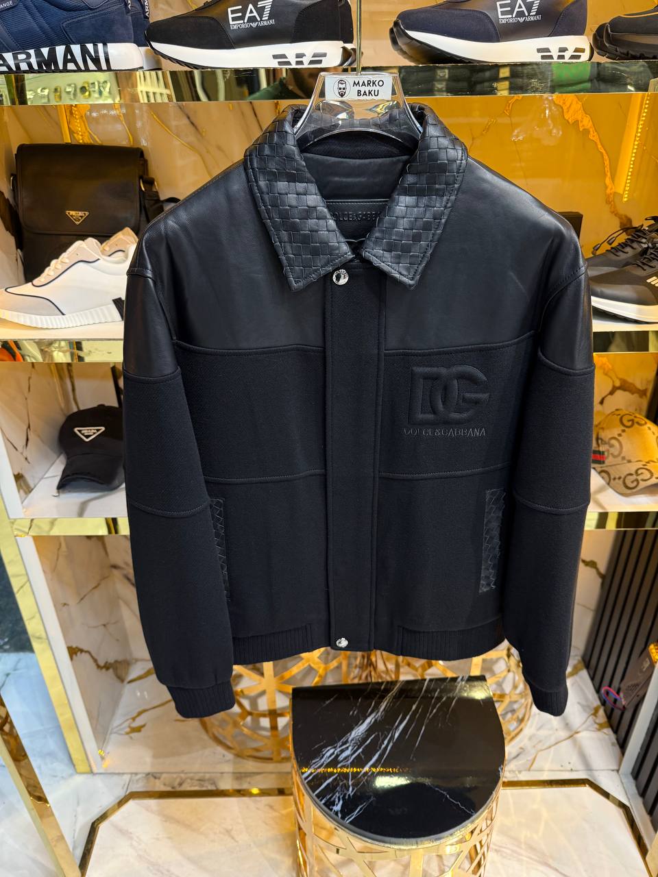 Classic patchwork leather jacket