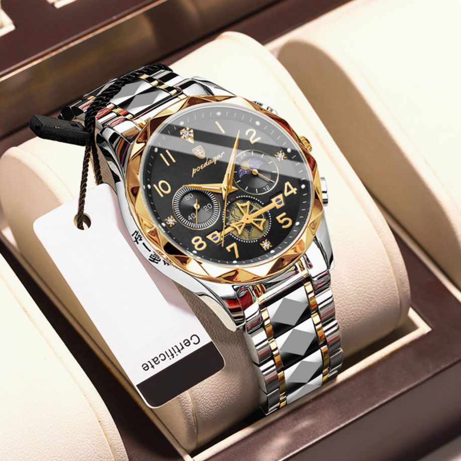 Eleqihu Luxury Men's Automatic Watch Gold & Silver