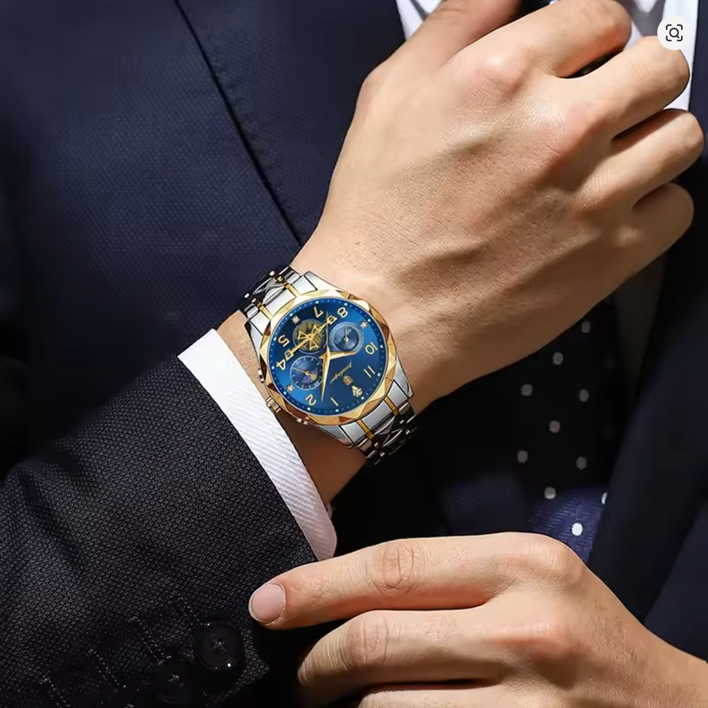 Eleqihu Luxury Men's Automatic Watch Gold & Silver