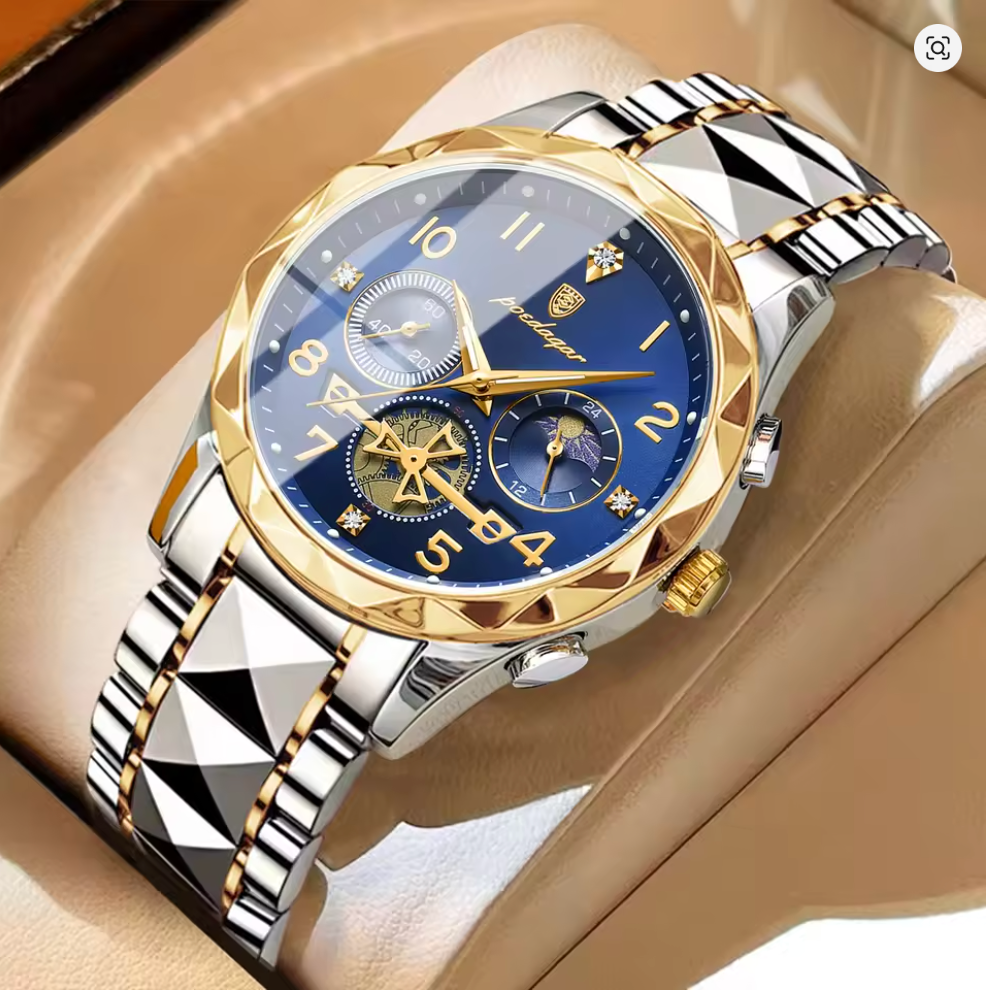 Eleqihu Luxury Men's Automatic Watch Gold & Silver