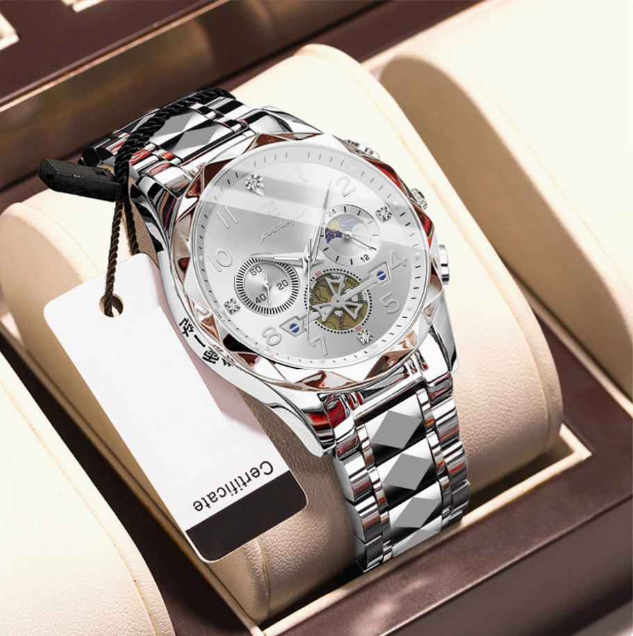 Eleqihu Luxury Men's Automatic Watch Gold & Silver