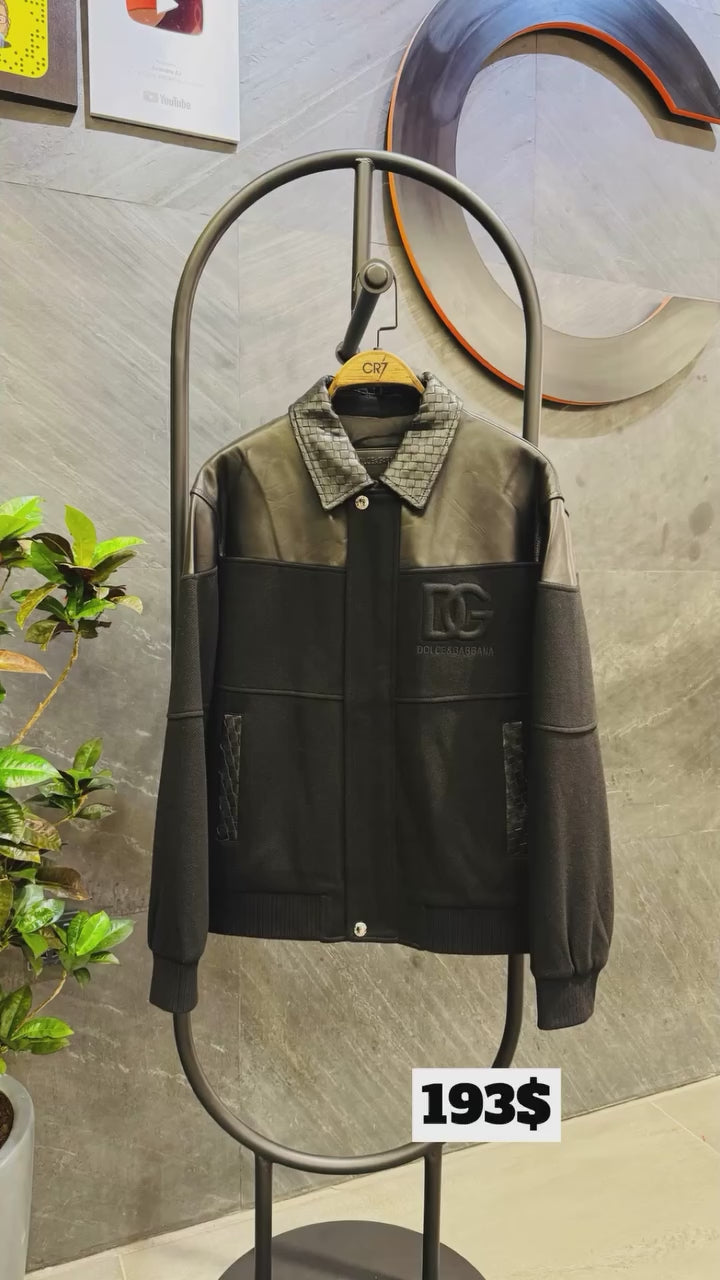 Classic patchwork leather jacket