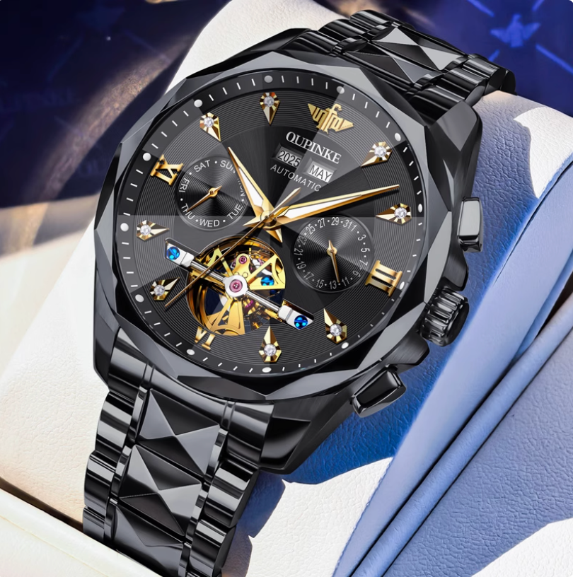 Eleqihu Luxury Men's Automatic Watch Gold & Silver